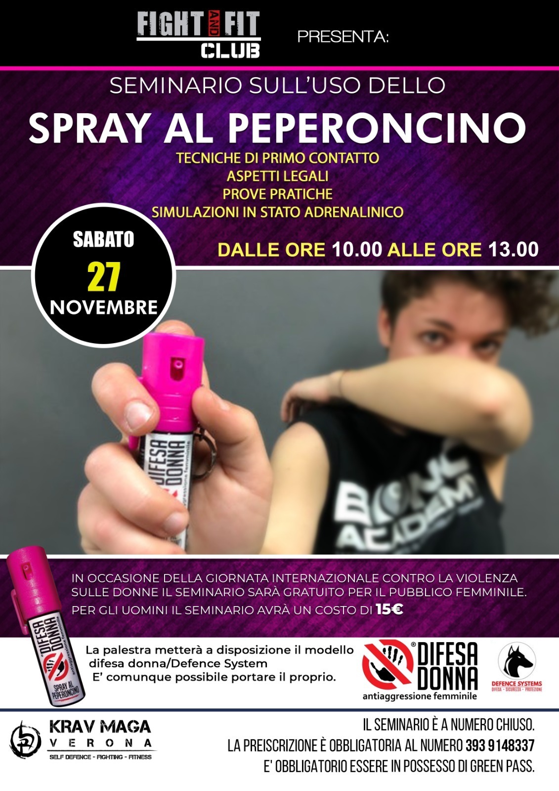 Seminario Spray Antiaggressione a Bussolengo (VR)